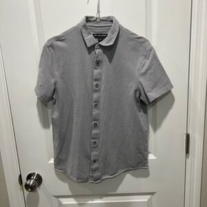 MICHAEL KORS Mens Short Sleeve Button Up Geometric Print Casual‎ Shirt Size S